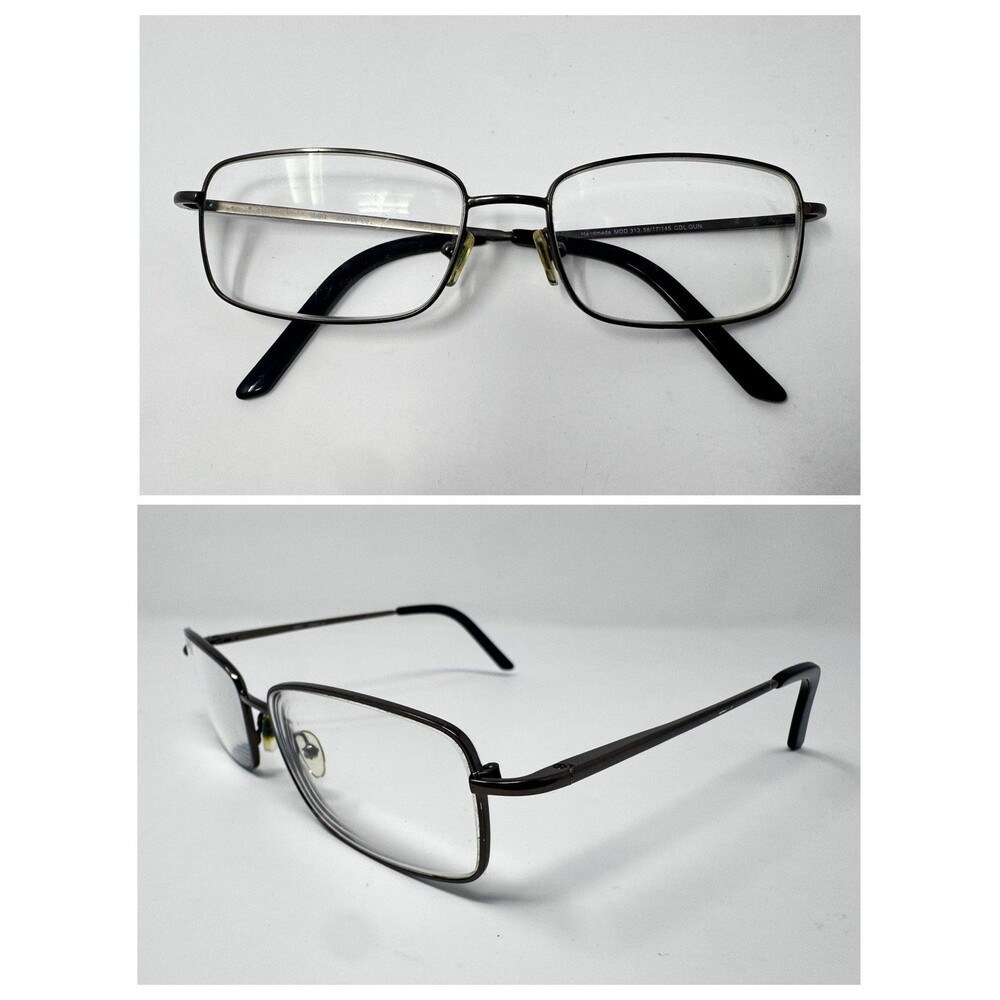 Saki Japan 313 GUN Gunmetal Eyeglass Frames 56-17-145 Handmade
